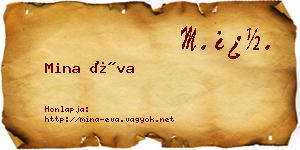 Mina Éva névjegykártya
